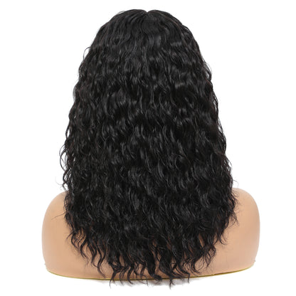 100% Human Hair 18 Inches Water Deep 360 Lace Frontal Natural Black Wig