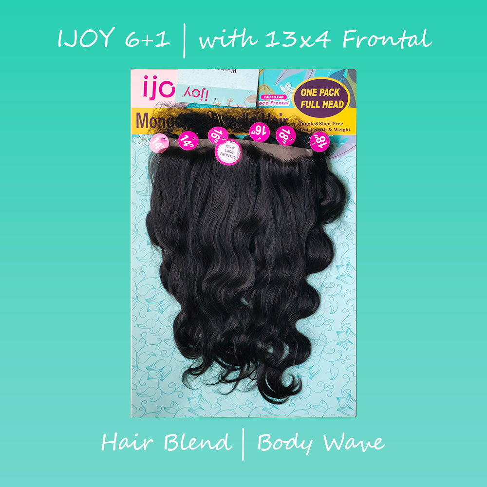 ijoy Mongolian Bundle Hair Body Wave 6+1 Pack with 13X4 Frontal